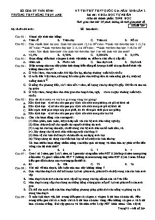 Đề thi thử THPT Quốc gia Lần 2 môn Sinh học Lớp 12 - Mã đề: 264 - Năm học 2017-2018 - Trường THPT Đông Thụy Anh (Kèm đáp án)