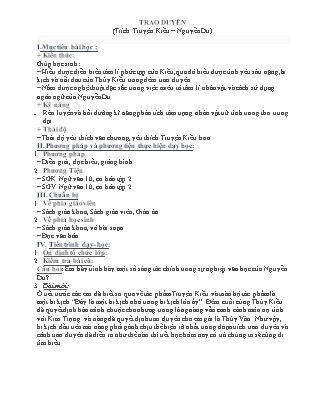 Giáo án Ngữ Văn Lớp 10 - Bài: Truyện Kiều