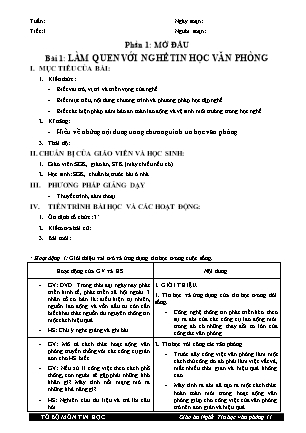 Giáo án Tin học Lớp 11 - Chương trình cả năm
