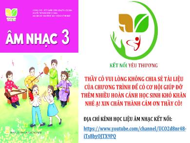 Bài giảng Âm nhạc Lớp 3 (Kết nối tri thức) - Chủ đề 8: Vui đón hè - Tiết 3: Thường thức âm nhạc Cá heo với âm nhạc - Huỳnh Long Nguyện