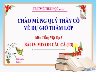 Bài giảng Tiếng Việt Lớp 3 (Kết nối tri thức) - Bài 13: Mèo đi câu cá (Tiết 3)