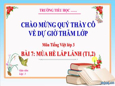 Bài giảng Tiếng Việt Lớp 3 (Kết nối tri thức) - Bài 7: Mùa hè lấp lánh (Tiết 1 + 2)