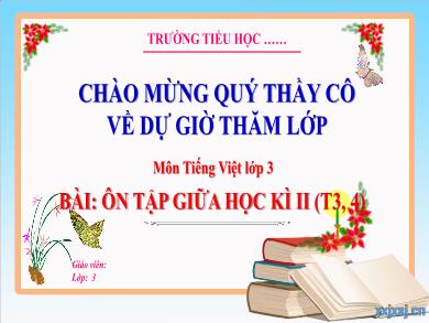 Bài giảng Tiếng Việt Lớp 3 (Kết nối tri thức) - Ôn tập giữa học kỳ II (Tiết 3 + 4)