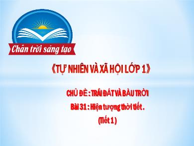 Bài giảng Tự nhiên và Xã hội Lớp 1 (Chân trời sáng tạo) - Chủ đề: Trái đất và bầu trời - Bài 31: Hiện tượng thời tiết (Tiết 1) - Hoàng Thị Quỳnh Diệp