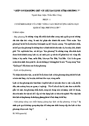 Chuyên đề Giúp các em hứng thú với tiết dạy Lịch sử địa phương 7