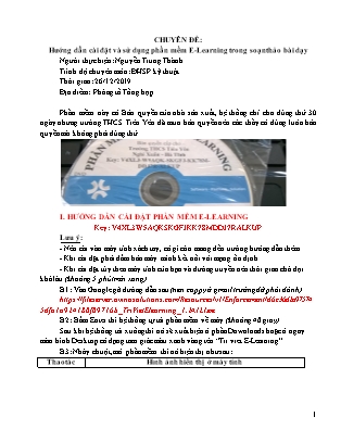 Chuyên đề Hướng dẫn cài đặt và sử dụng phần mềm E-Learning trong soạn thảo bài dạy