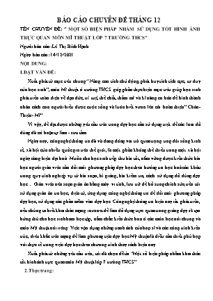 Chuyên đề Một số biện pháp nhằm sử dụng tốt hình ảnh trực quan môn Mĩ thuật Lớp 7 Trường THCS