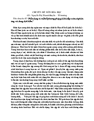 Chuyên đề Phân dạng và một số phương pháp giải bài tập oxit axit phản ứng với dung dịch kiềm