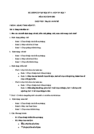 Đề cương ôn tập Covid 19 môn Tin học Lớp 7 học kỳ II - Năm học 2019-2022 - Thạch Minh Trí