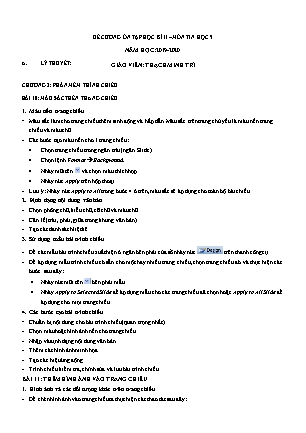 Đề cương ôn tập học kỳ II môn Tin học Lớp 9 - Năm học 2019-2020 - Thạch Minh Trí