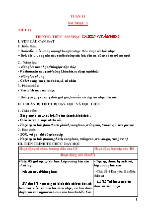 Giáo án Âm nhạc Lớp 3 (Kết nối tri thức) - Tuần 33 - Thường thức âm nhạc Cá heo với âm nhạc - Trần Thị Tuyết Như