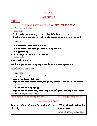 Giáo án Âm nhạc Lớp 3 (Kết nối tri thức) - Tuần 33 - Tiết 33: Thường thứ âm nhạc Cá heo với âm nhạc - Nguyễn Thị Hương Giang