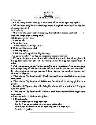 Giáo án Âm nhạc Lớp 4 - Tuần 34: Ôn 2 bài tập đọc nhạc - Trần Thị Tuyết Như
