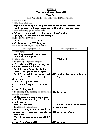 Giáo án các môn Lớp 2 - Tuần 26 - Năm học 2021-2022 - Nguyễn Thị Lê Hoa