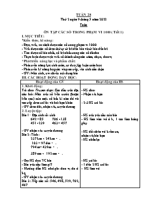 Giáo án các môn Lớp 2 - Tuần 28 (Thứ 2, 3, 4) - Năm học 2021-2022 - Nguyễn Thị Hảo