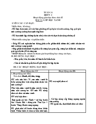 Giáo án Hoạt động trải nghiệm Lớp 2 - Bài 31: Lớp học xanh - Nguyễn Thị Hương Giang