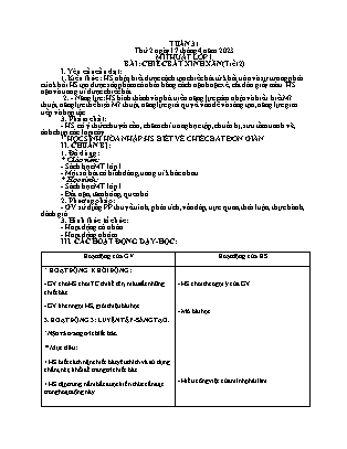 Giáo án Mĩ thuật Lớp 1 - Tuần 31 - Bài Chiếc bát xinh xắn (Tiết 2) - Năm học 2022-2023 - Nguyễn Thị Hoài Thảo