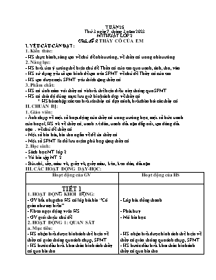 Giáo án Mĩ thuật Lớp 2 (Kết nối tri thức) - Tuần 25 - Chủ đề 9: Thầy cô của em - Năm học 2022-2023 - Nguyễn Thị Hoài Thảo