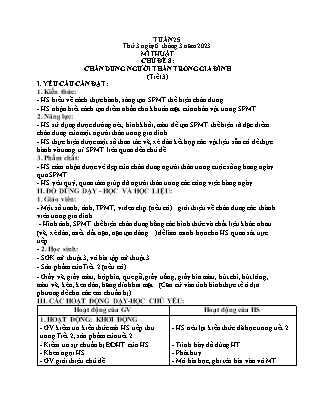 Giáo án Mĩ thuật Lớp 3 (Kết nối tri thức) - Tuần 25 - Chủ đề 8: Chân dung người thân trong gia đình - Năm học 2022-2023 - Nguyễn Thị Hoài Thảo