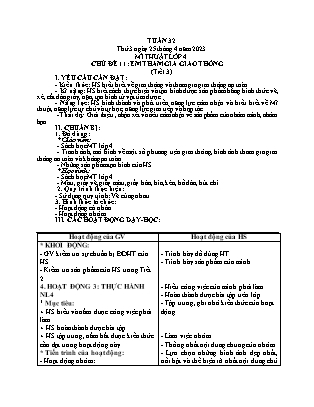 Giáo án Mĩ thuật Lớp 4 - Tuần 32 - Chủ đề 11: Em tham gia giao thông (Tiết 3) - Năm học 2022-2023 - Nguyễn Thị Hoài Thảo