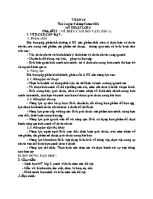 Giáo án Mĩ thuật Lớp 5 - Tuần 29 - Chủ đề 11: Vẽ biểu cảm đồ vật (Tiết 1) - Năm học 2022-2023 - Nguyễn Thị Hoài Thảo