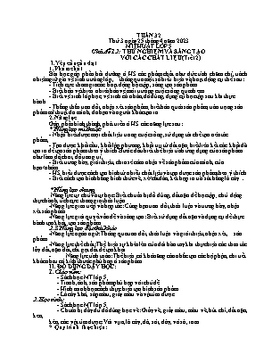 Giáo án Mĩ thuật Lớp 5 - Tuần 32 - Chủ đề 12: Thử nghiệm và sáng tạo với các chất liệu (Tiết 2) - Năm học 2022-2023 - Nguyễn Thị Hoài Thảo