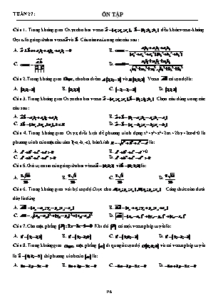Giáo án môn Toán Lớp 12 - Tuần 27: Ôn tập