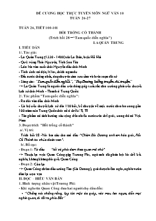 Giáo án Ngữ văn Lớp 10 - Tuần 26 + 27. Tiết 100 đến 104
