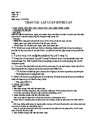 Giáo án Ngữ văn Lớp 11 - Tuần 28 + 29. Tiết 113 đến 129