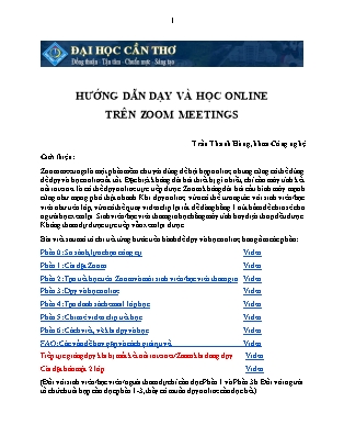 Hướng dẫn dạy và học online trên Zoom Meetings