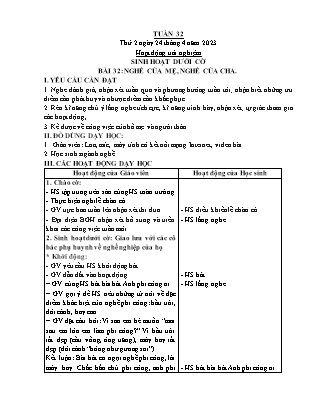 Kế hoạch bài các môn Lớp 2 - Tuần 32 (Thứ 2, 3, 4) - Năm học 2022-2023 - Nguyễn Thị Hậu