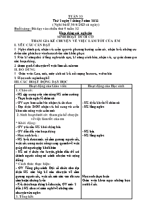Kế hoạch bài các môn Lớp 2 - Tuần 33 - Năm học 2022-2023 - Nguyễn Thị Hậu