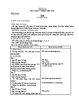Kế hoạch bài các môn Lớp 2 - Tuần 34 (Thứ 5, 6) - Năm học 2022-2023 - Nguyễn Thị Hậu