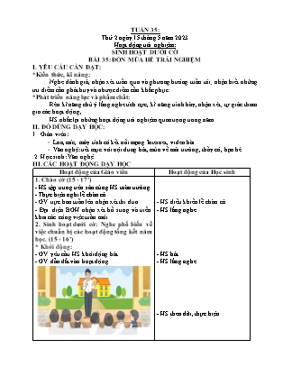 Kế hoạch bài các môn Lớp 2 - Tuần 35 (Thứ 2, 3, 4) - Năm học 2022-2023 - Nguyễn Thị Hậu