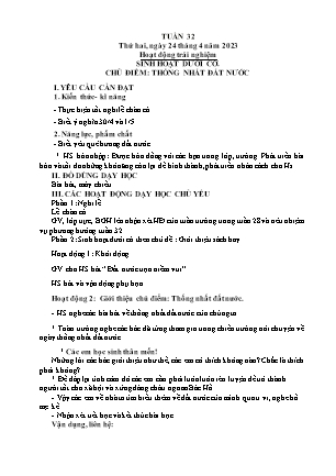 Kế hoạch bài dạy các môn Lớp 1 - Tuần 32 (Thứ 2, 3, 4) - Năm học 2022-2023 - Cao Như Quỳnh