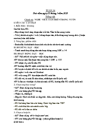 Kế hoạch bài dạy các môn Lớp 1 - Tuần 34 (Thứ 5, 6) - Năm học 2022-2023 - Đặng Thị Lương
