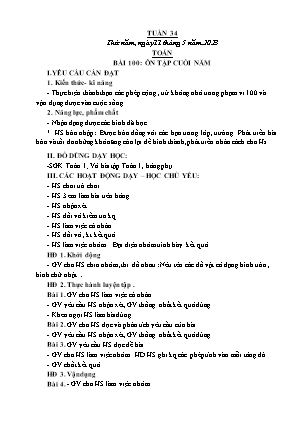 Kế hoạch bài dạy các môn Lớp 1 - Tuần 34 (Thứ 5, 6) - Năm học 2022-2023 - Cao Như Quỳnh