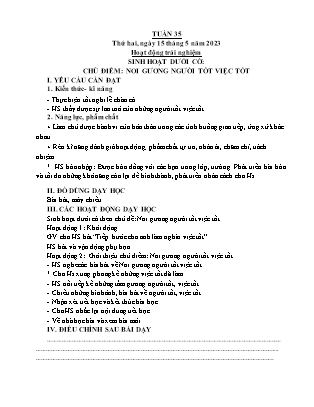 Kế hoạch bài dạy các môn Lớp 1 - Tuần 35 (Thứ 2, 3, 4) - Năm học 2022-2023 - Cao Như Quỳnh