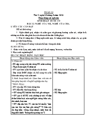 Kế hoạch bài dạy các môn Lớp 2 - Tuần 32 (Thứ 2, 3, 4) - Năm học 2022-2023 - Trần Thị Thu Hằng