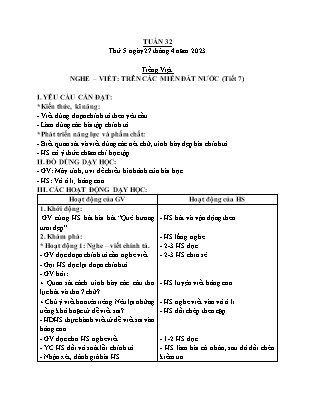 Kế hoạch bài dạy các môn Lớp 2 - Tuần 32 (Thứ 5, 6) - Năm học 2022-2023 - Nguyễn Thị Tình