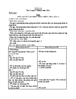 Kế hoạch bài dạy các môn Lớp 2 - Tuần 34 (Tiết 5, 6) - Năm học 2023-2024 - Trần Thị Bình