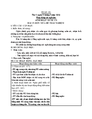 Kế hoạch bài dạy các môn Lớp 2 - Tuần 35 - Năm học 2023-2024 - Trần Thị Bình