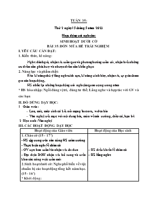 Kế hoạch bài dạy các môn Lớp 2 - Tuần 35 (Thứ 2, 3, 4) - Năm học 2022-2023 - Nguyễn Thị Tình