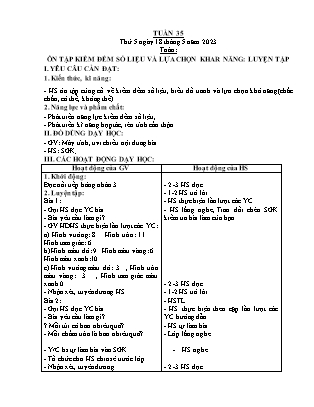 Kế hoạch bài dạy các môn Lớp 2 - Tuần 35 (Thứ 5, 6) - Năm học 2022-2023 - Nguyễn Thị Thúy