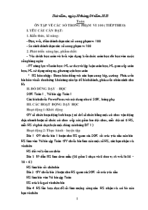 Kế hoạch bày dạy các môn Lớp 1 - Tuần 31 - Năm học 2022-2023 - Cao Như Quỳnh