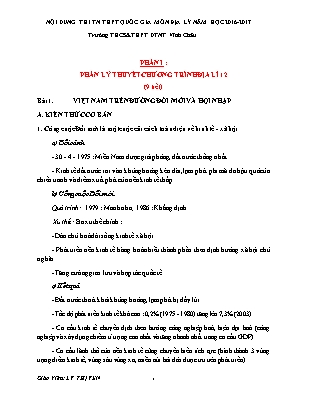 Nội dung ôn thi THPT Quốc gia môn Địa lí - Năm học 2016-2017 - Trường THCS&THPT DTNT Vĩnh Châu