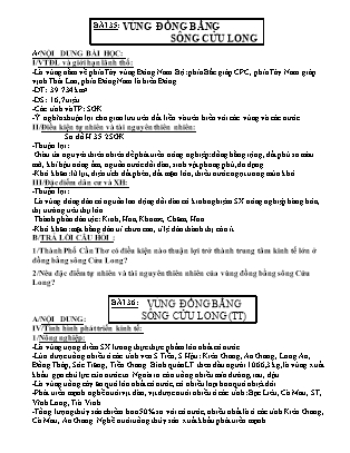 Tài liệu ôn tập môn Địa lí Lớp 9 - Bài 35 đến 39