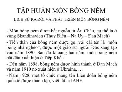 Tài liệu Tập huấn môn bóng ném 5 phút