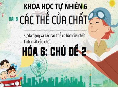 Bài giảng môn Khoa học tự nhiên 6 - Bài 8: Các thể của chất