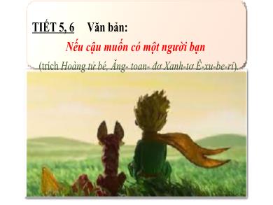 Bài giảng Ngữ văn 6 - Văn bản: Nếu cậu muốn có một người bạn (Tiết 5+6)